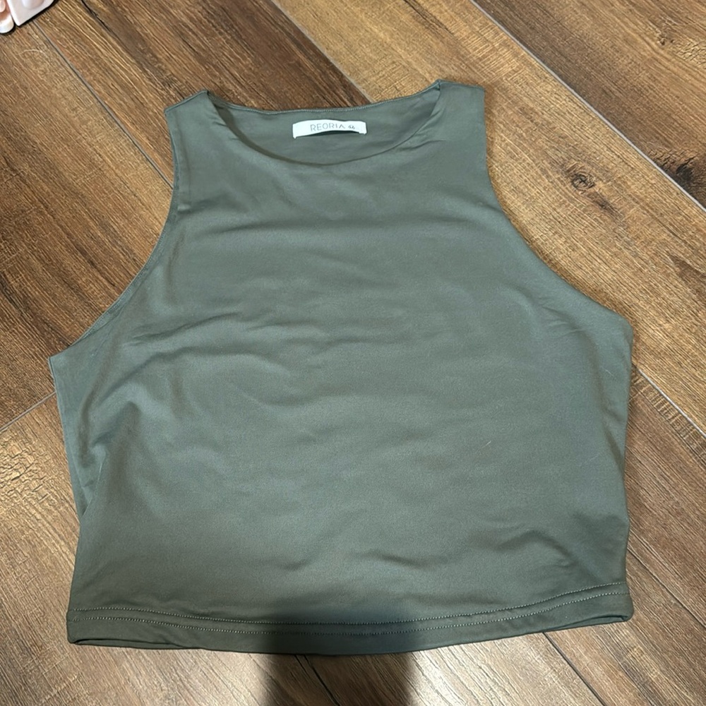 NEW! High neck green tank top nice fabric never worn